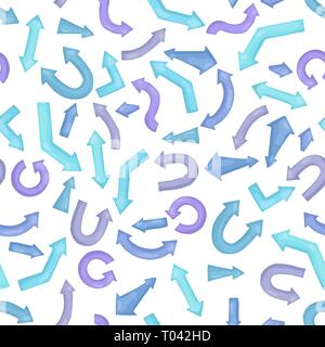 Blue arrows. Seamless pattern background. Vector illustration. Design for wrapping paper Stock Vector