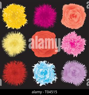 Set of flower design element, part 1, vector illustration Stock Vector