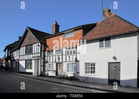 old cottages and buildings in church street in the small west sussex town of steyning Stock Photo