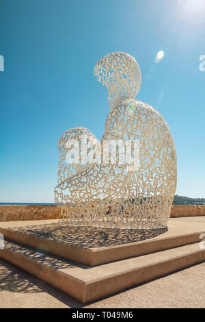 Antibes, France, September 11, 2018:  The artwork The Nomad along the Quay of Billionsaires of the port of the French city Antibes. Stock Photo