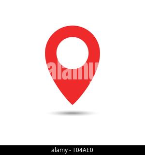 Red maps pin. Location map icon. Location pin. Pin icon vector. Stock Vector