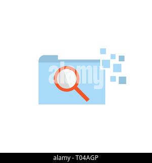 Flat file folder data searching icon vector Stock Vector