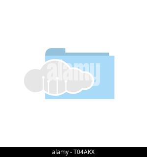 Flat folder cloud data management icon vector Stock Vector