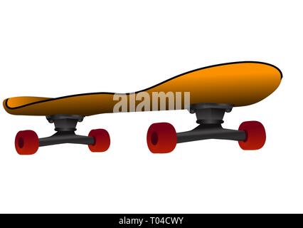 skateboard on white. abstract skateboard on whitee background Stock Vector