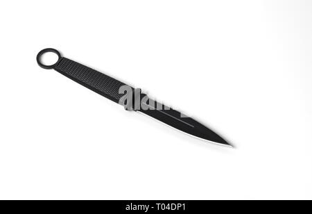 Closeup Tactical Combat Knife Isolated on White Background Stock Photo