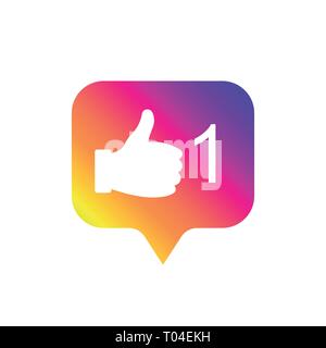 Social media modern like sign, gradient color. Like button, icon, symbol, ui, app, web. Vector illustration. EPS 10. Stock Vector