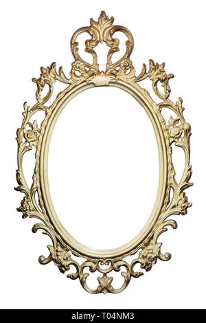 Golden vintage frame for painting or mirror Stock Photo