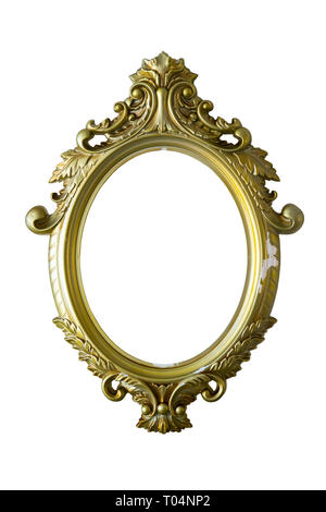 Golden vintage frame for painting or mirror Stock Photo