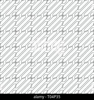 Abstract seamless pattern. Regularly repeated geometric shapes. Parallel diagonal lines. Vector monochrome background. Stock Vector