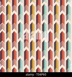 Vector seamless colorful pattern of arrows. Tribal ornament. Ethnic pattern. Flat design. Vector illustration. Stock Vector