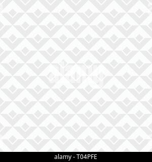 Vector seamless pattern. Geometric background with rhombuses and triangular shapes. White and gray geometric texture. Modern stylish texture. Stock Vector