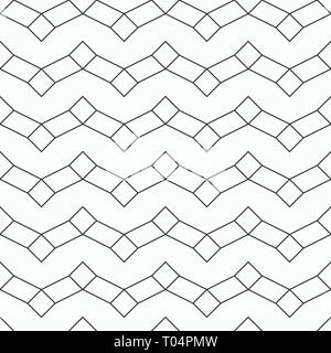 Abstract seamless pattern. Regularly repeating geometric ornament of rhombuses and rectangular shapes. Geometric lattice. Linear style. Trellis. Stock Vector