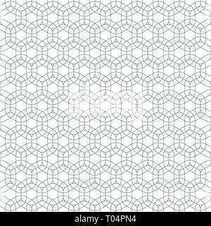 Vector seamless pattern of overlapping hexagons with rounded corners. Modern stylish texture. Repeating geometric tiles,  thin hexagonal grid. Stock Vector