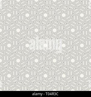 Abstract seamless pattern. Modern stylish texture. Repeating geometric hexagonal grid. Sacred geometry. Chevron elements form stylish tileable print.  Stock Vector