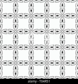 Abstract seamless pattern. Repeating geometric ornament of crosses. Monochrome stylish texture. For cloth design, covers, wallpaper, wrapping. Vector. Stock Vector