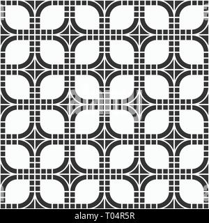 Abstract seamless pattern. Modern stylish texture. Regularly repeating geometric ornament of squares, rhombuses, rounded shapes. Floor pattern. Vector Stock Vector