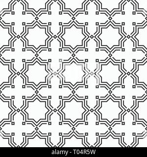 Oriental seamless pattern. Linear style. Islamic style. Geometric lattice pattern. Vector background. Stock Vector