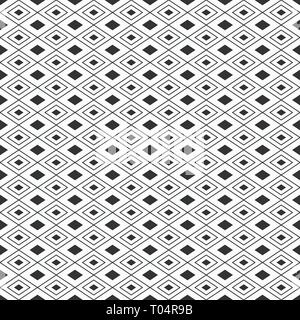 Abstract seamless pattern of rhombuses. Modern stylish texture. Regularly repeating geometric ornament of filled and linear rhombuses. Geometric. Stock Vector