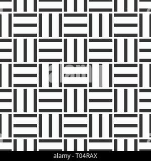 Vector seamless pattern of striped squares. Crosshatch geometric pattern. Modern stylish texture. Repeating geometric tiles. Checkered motif. Stock Vector