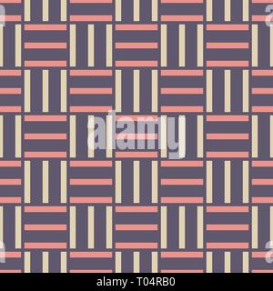 Vector seamless pattern of striped squares. Crosshatch geometric pattern. Modern stylish texture. Repeating geometric tiles. Checkered motif. Stock Vector