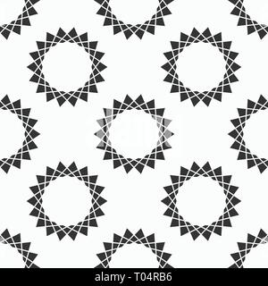Abstract seamless pattern. Regularly repeating symmetric geometric ornament. Stars shapes. Fashion flat design. Vector background. Stock Vector