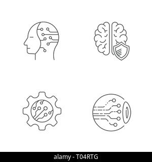 Digital Technology icons set. Editable Stroke. EPS 10 Stock Vector