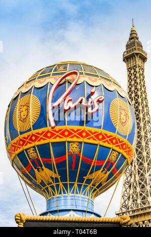 Model hot air balloon outside Paris Hotel and Casino  Las Vegas