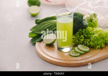 Various freshly squeezed vegetable juices for Fasting Stock Photo