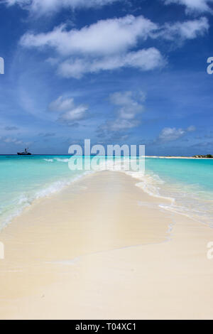 Tropical beach of island Cayo de Agua, Los Roques, Venezuela. Stock Photo