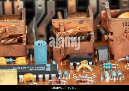 Close up electronic device component background. Stock Photo