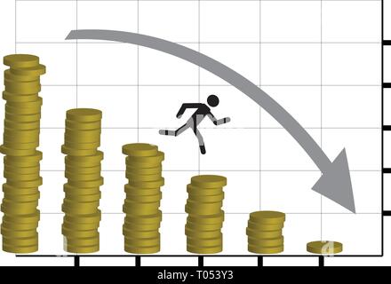 Coin Chart Going Down Stock Vector Image Art Alamy