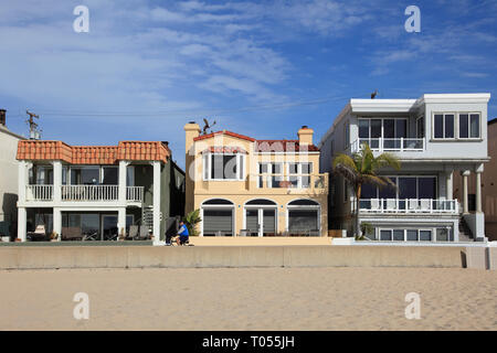 Beach Houses, Hermosa Beach, Los Angeles, California, USA Stock Photo