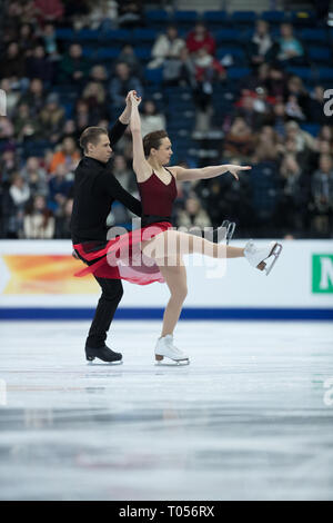 Allison Reed and Saulius Ambrulevicius of Lithuania compete during the ...