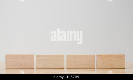 abstract geometric real wooden cube with surreal layout on white background Stock Photo