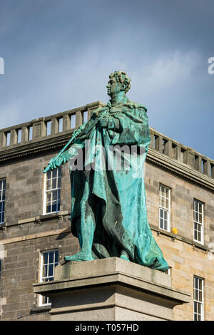 Statue of King George IV, by Sir Francis Chantry (unveiled 1831), George Street, Edinburgh, Scotland, UK Stock Photo