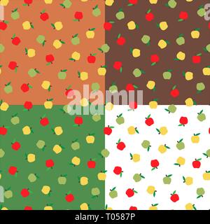 apple patterns for design. seamless background with apples. Autumn seasonal background, school. Stock Vector