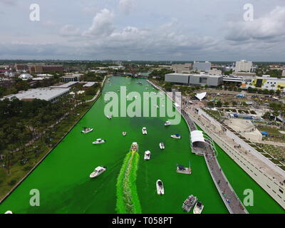 River O'Green in Downtown Tampa 2019 Stock Photo