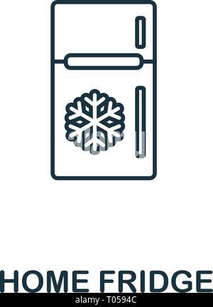 Home Fridge icon. Thin style design from household icons collection. Creativehome fridge icon for web design, apps, software, print usage Stock Vector