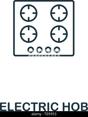 Electric Hob icon. Thin style design from household icons collection. Creativeelectric hob icon for web design, apps, software, print usage Stock Vector