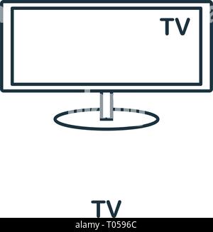 Tv icon. Thin style design from household icons collection. Creativetv icon for web design, apps, software, print usage Stock Vector