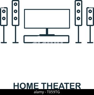 Home Theater icon. Thin style design from household icons collection. Creativehome theater icon for web design, apps, software, print usage Stock Vector