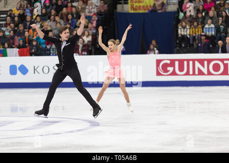 Daria Pavliuchenko and Denis Khodykin from Russia during European championships Stock Photo