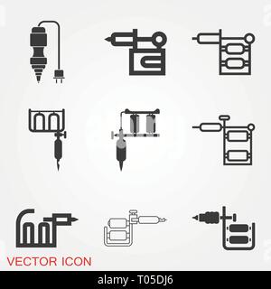 Tattoo Machine Icon vector sign symbol for design Stock Vector