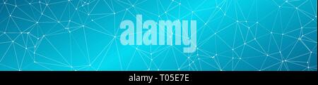 Technology banner wide background, vector shapes connected Stock Vector