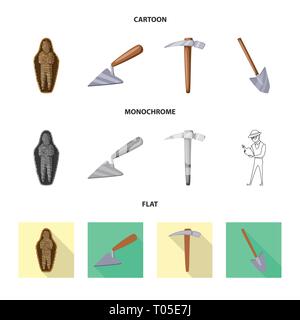 mummy,tool,pickaxe,shovel,ancient,trowel,pick,Egypt,dig,afterlife,repair,construction,sarcophagus,search,equipment,pharaoh,layer,find,antiquity,masonry,metal,artifact,brick,treasure,bandage,cement,axe,culture,chisel,land,story,items,museum,attributes,archaeology,historical,research,excavation,discovery,working,set,vector,icon,illustration,isolated,collection,design,element,graphic,sign Vector Vectors , Stock Vector