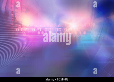 Graphical digital binary code background, digital media and web usage background Stock Photo