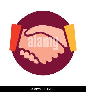 Handshake vector icon illustration isolated on white background Stock Vector
