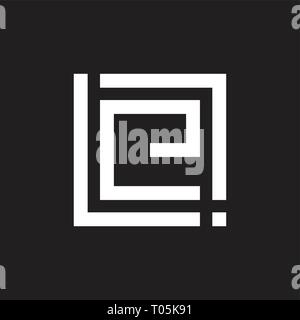 abstract letters e geometric square logo vector Stock Vector