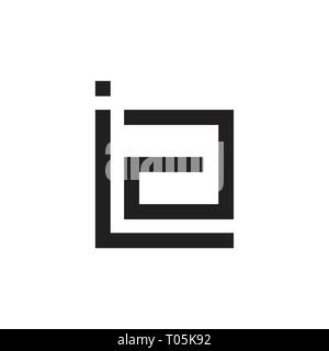 abstract letters ia geometric square logo vector Stock Vector