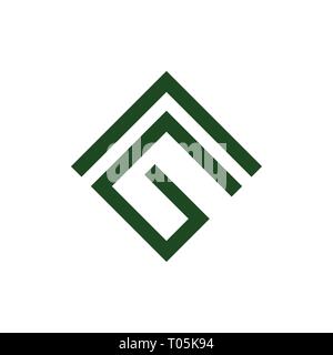 abstract letters ag geometric arrow logo vector Stock Vector